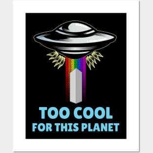 Utah Monolith Alien Abduction - Too Cool For This Planet Posters and Art